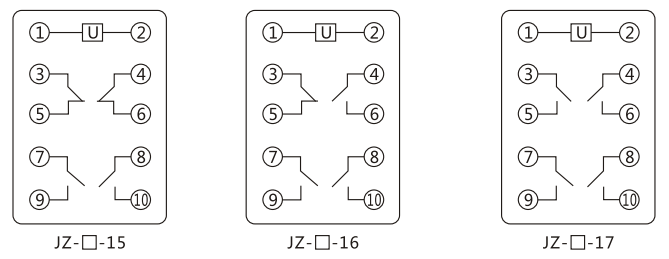 JZY（J)-409靜態(tài)中間繼電器內(nèi)部接線圖及外引接線圖